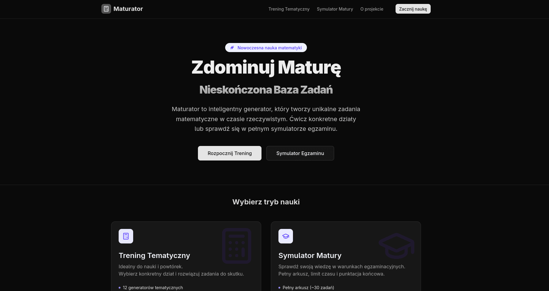 Maturator - Infinite Math Platform